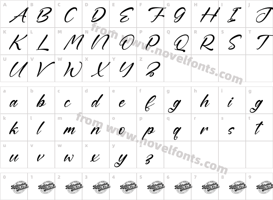 Starlight Beturock DEMO VERSION ItalicCharacter Map
