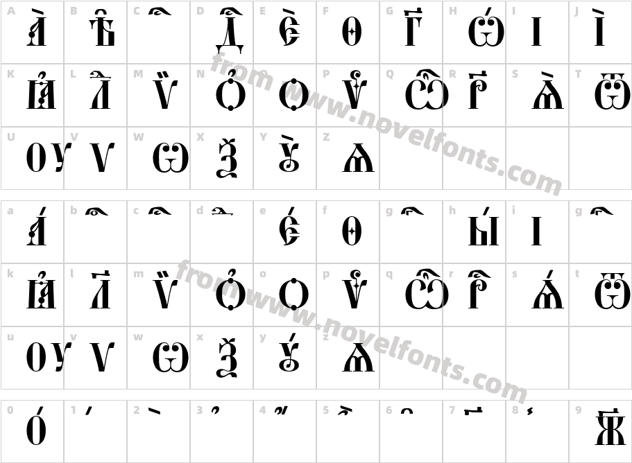 Staro Uspenskaya Caps k Ucs Spaced OutCharacter Map