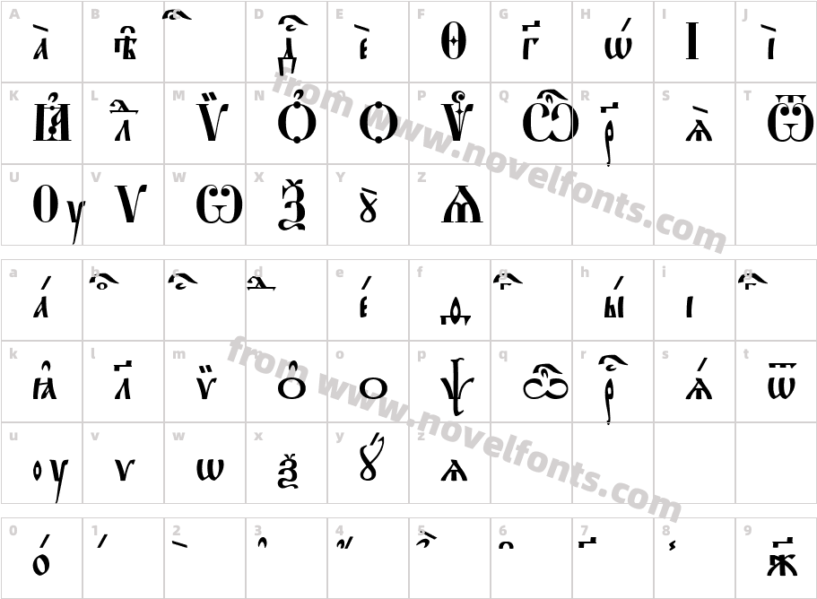 Staro Uspenskaya Ucs Spaced OutCharacter Map