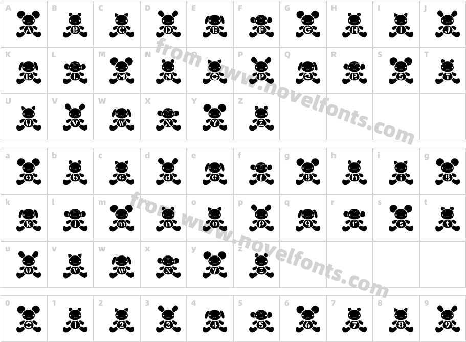 Ste ani FontCharacter Map