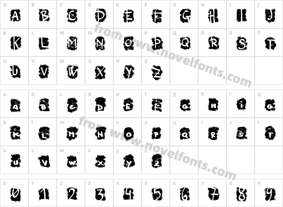 Negative_Frequences CalligraphrCharacter Map