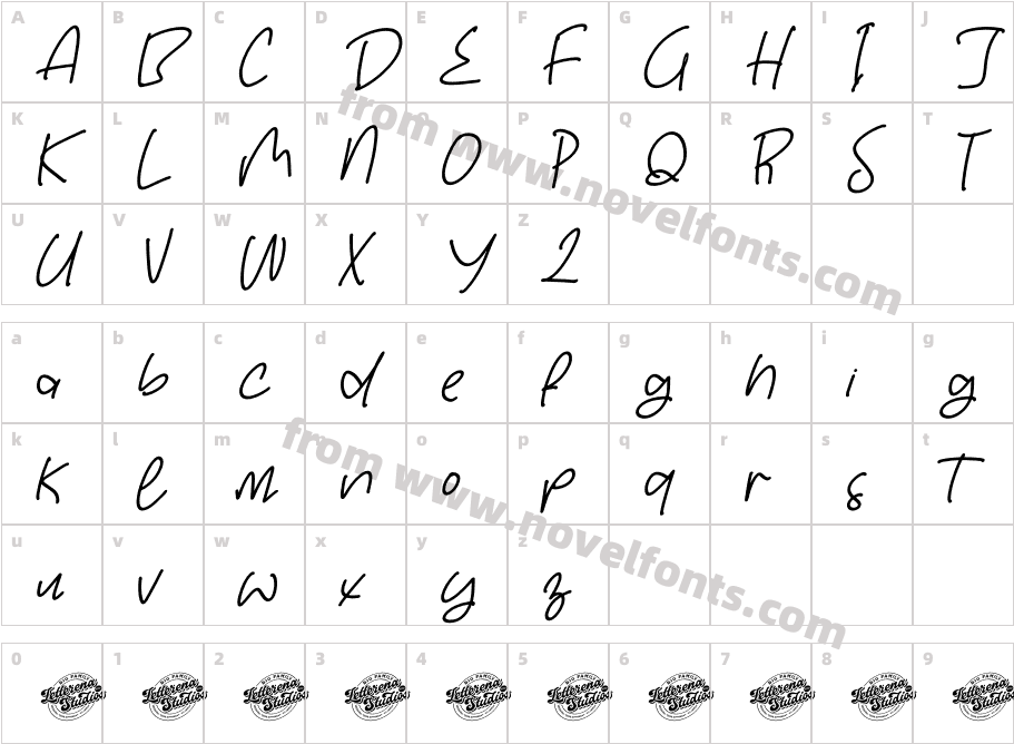 Stickers History DEMO VERSION ItalicCharacter Map