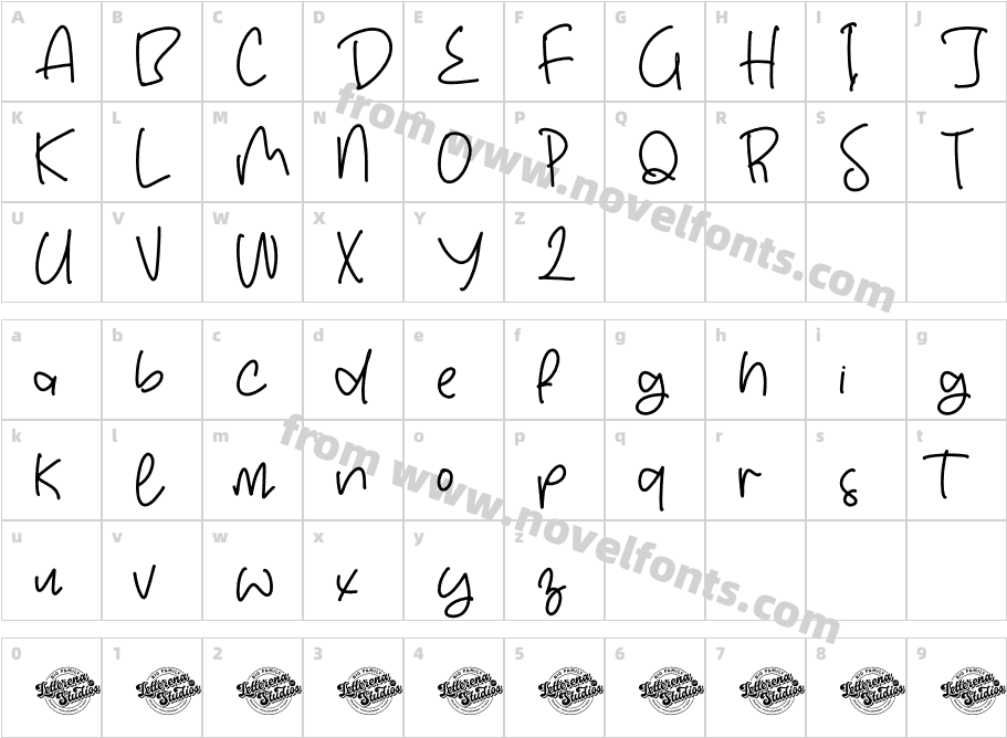 Stickers History DEMO VERSIONCharacter Map