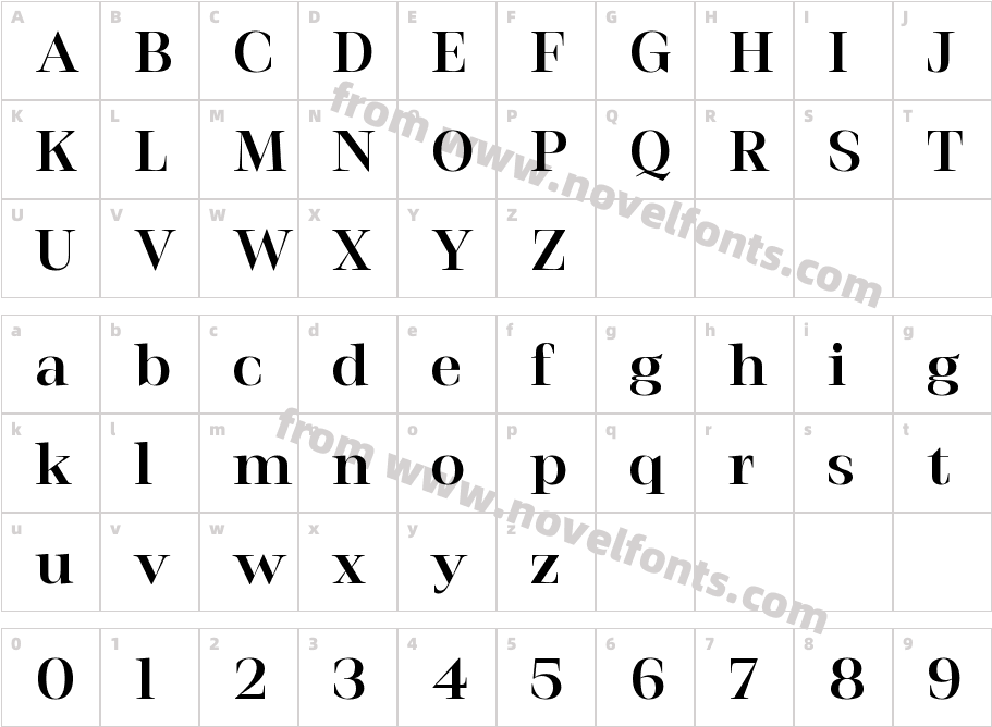Stigsa Display BoldCharacter Map