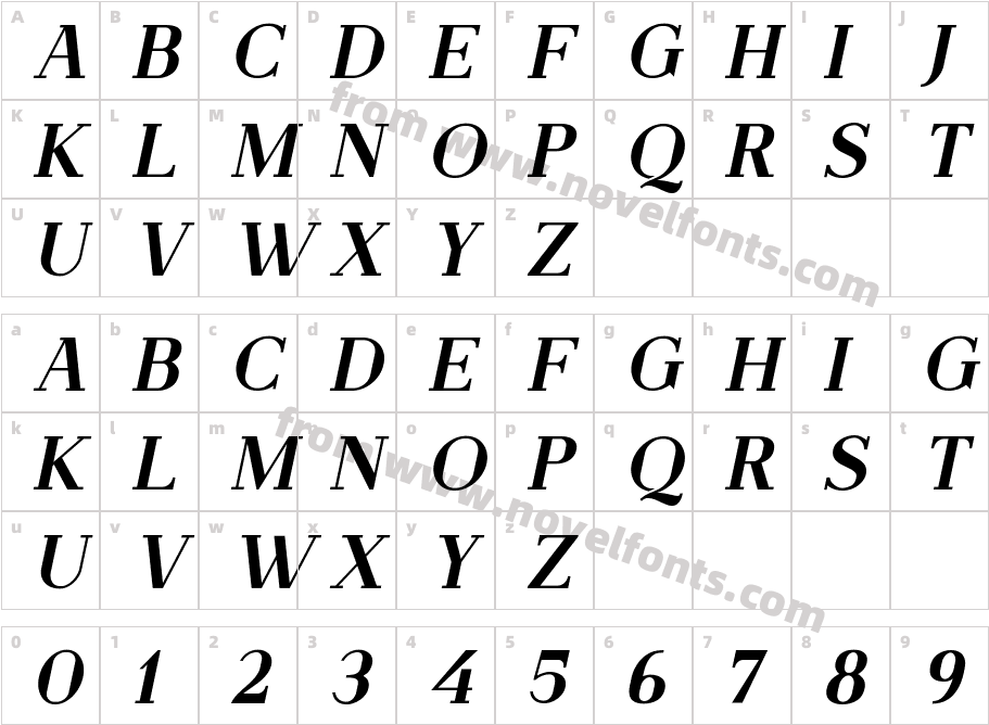 Stinker Medium SlantCharacter Map