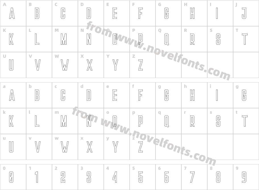 Stockport OutlineCharacter Map