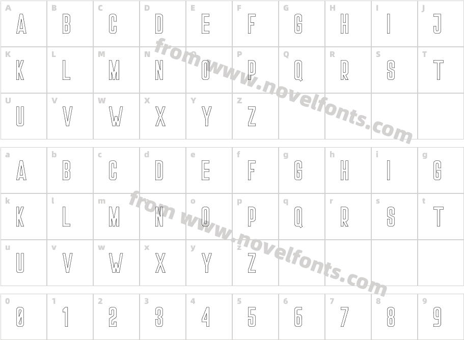 Stockport OutlineCharacter Map