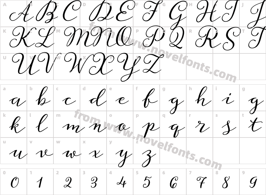 Storyteller Script ItalicCharacter Map
