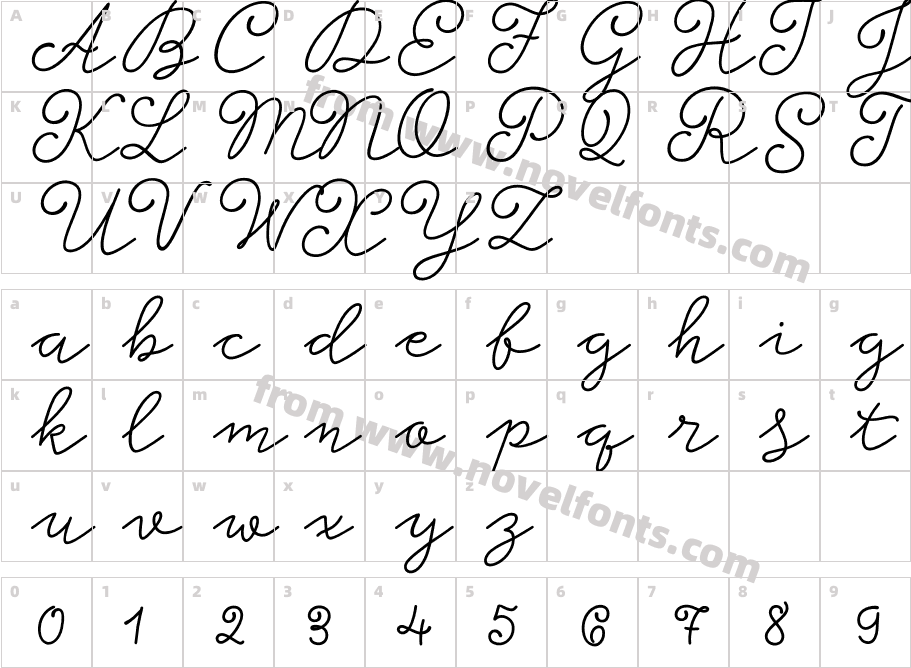 Storyteller Script Medium ItalicCharacter Map