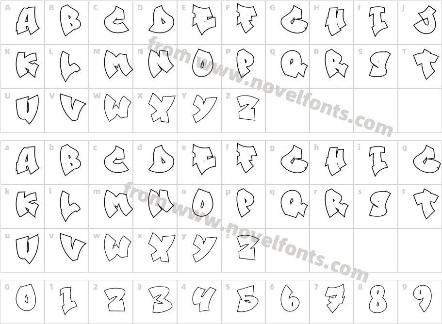 Street Echos Outline OutlineCharacter Map