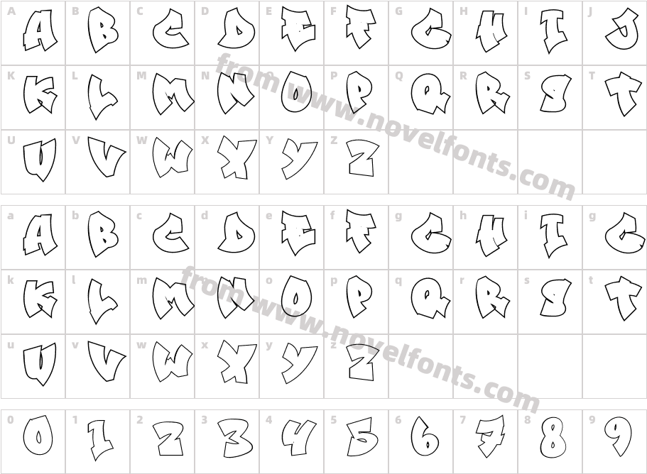 Street Echos Outline OutlineCharacter Map