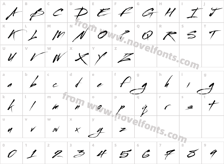 StreetbrushCharacter Map