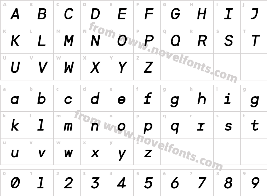 Stroig Bold ItalicCharacter Map