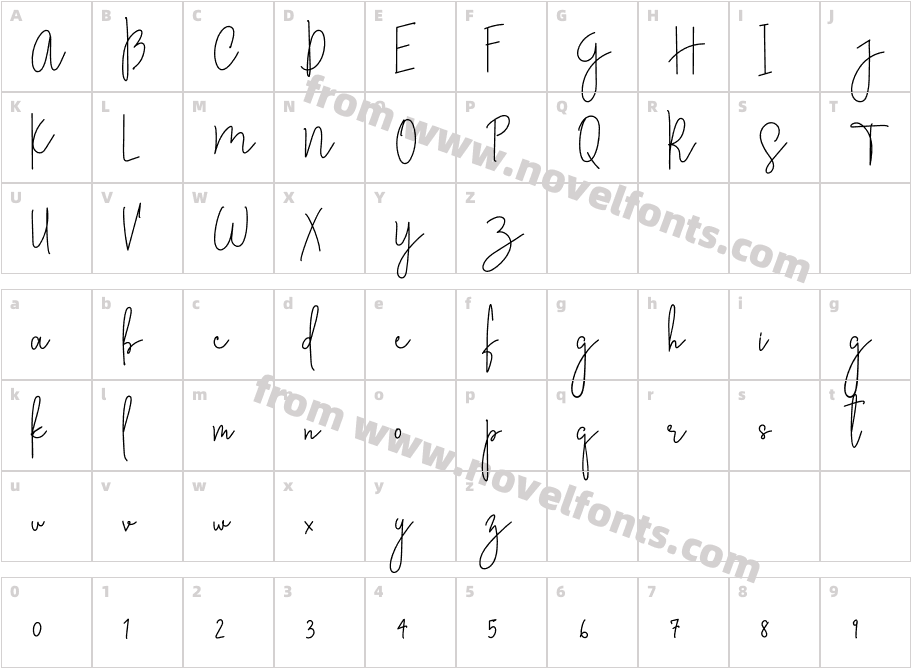 Stylish Charm RegularCharacter Map