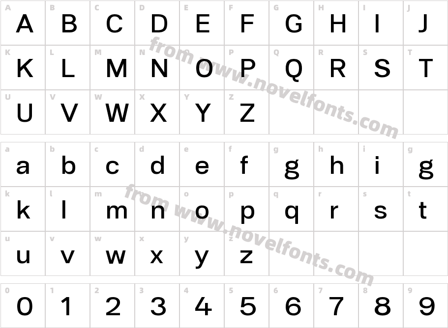 Substance W00 MediumCharacter Map