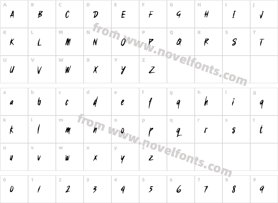 Sukro RegularCharacter Map