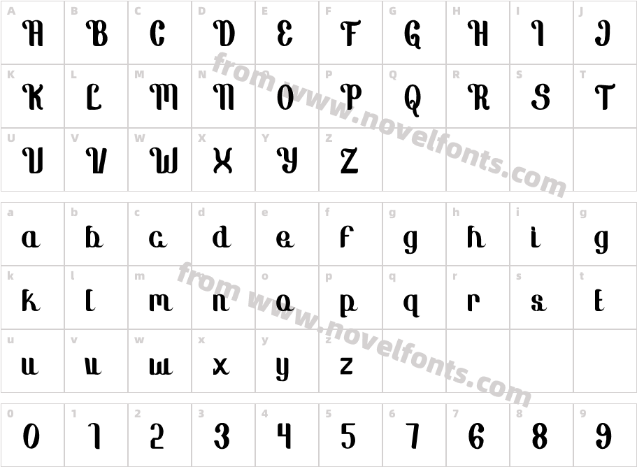 Sulthan Arabica RegularCharacter Map