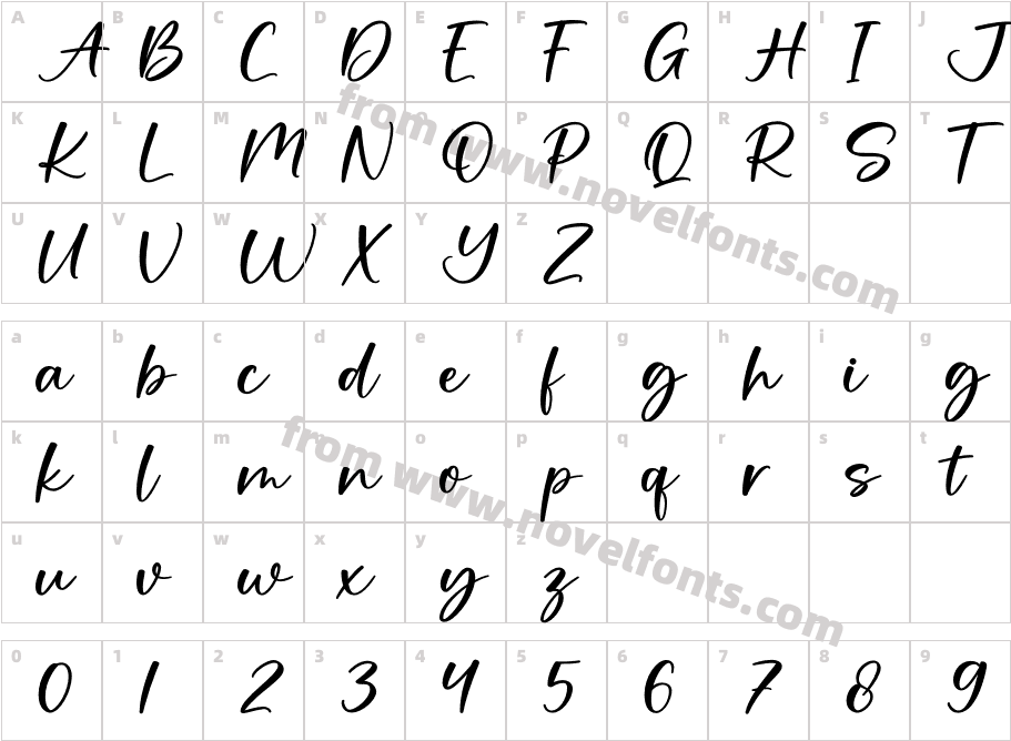 Sunlight RegularCharacter Map