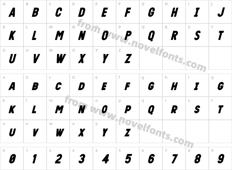 Sunroofsmallcaps Black ItalicCharacter Map