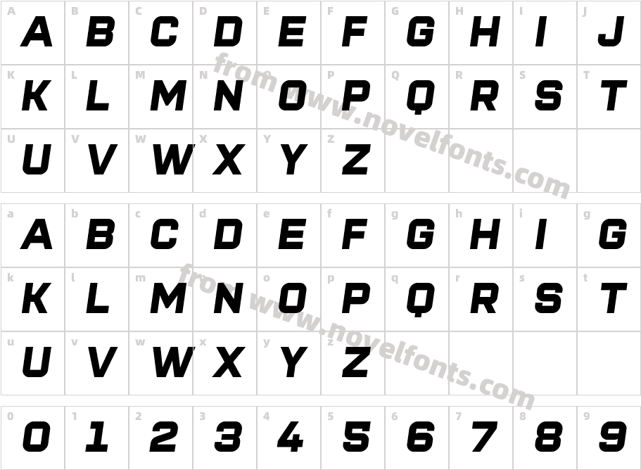 Super League Black ObliqueCharacter Map