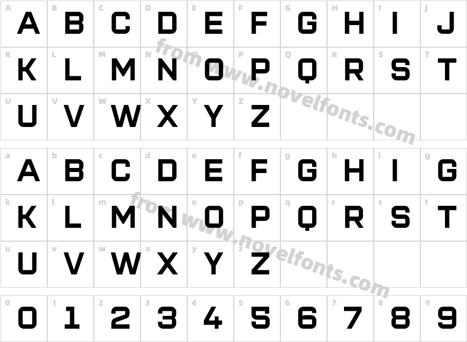 Super League BoldCharacter Map