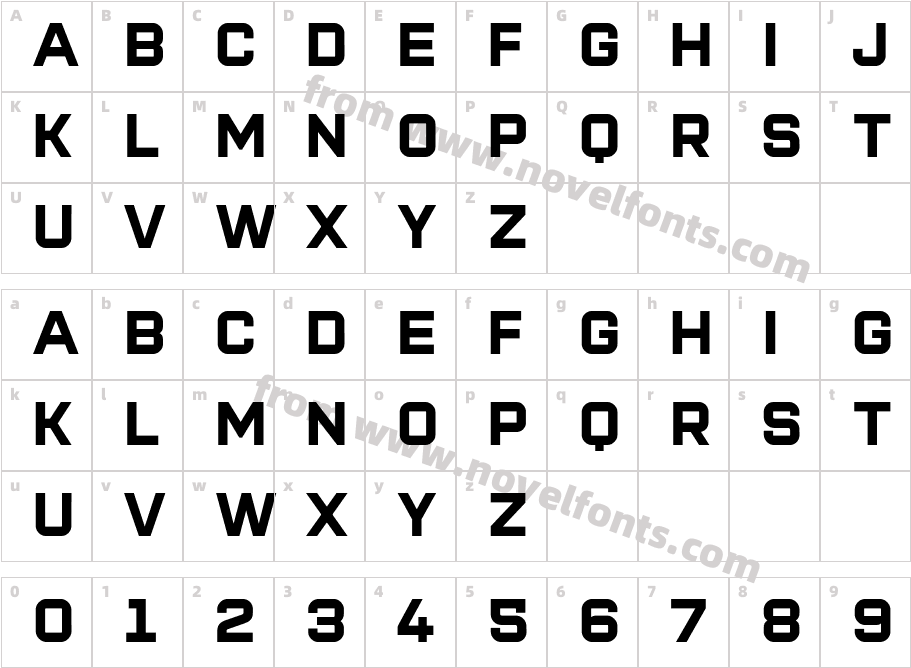 Super League Extra BoldCharacter Map