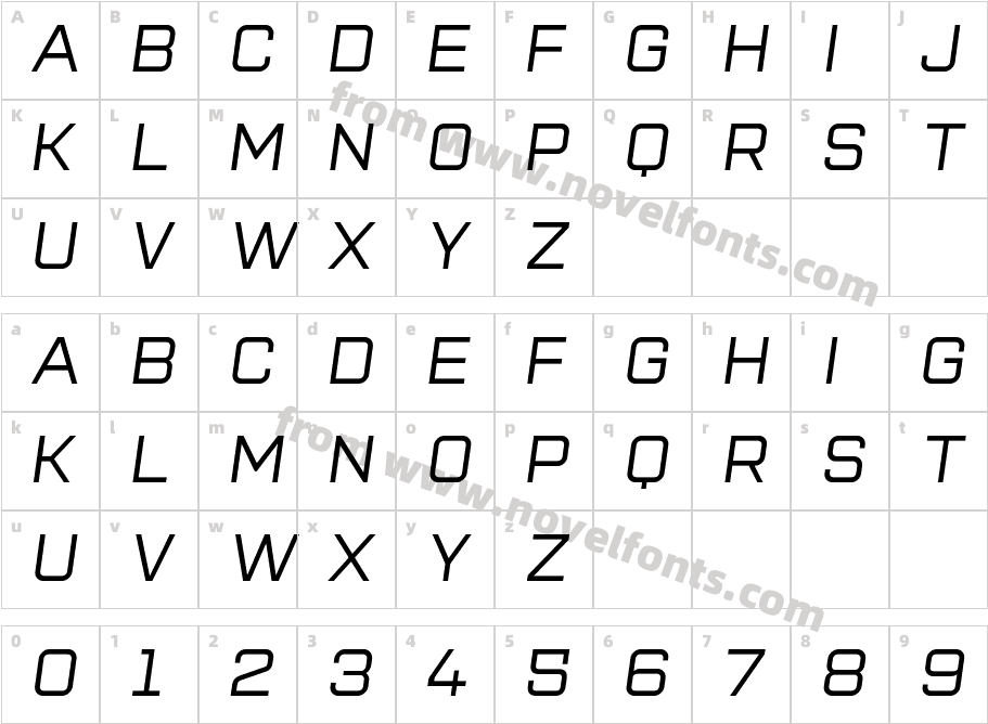 Super League Light ObliqueCharacter Map