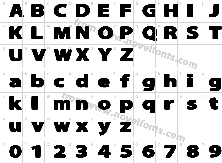 Super Sans Bold ExpandedCharacter Map