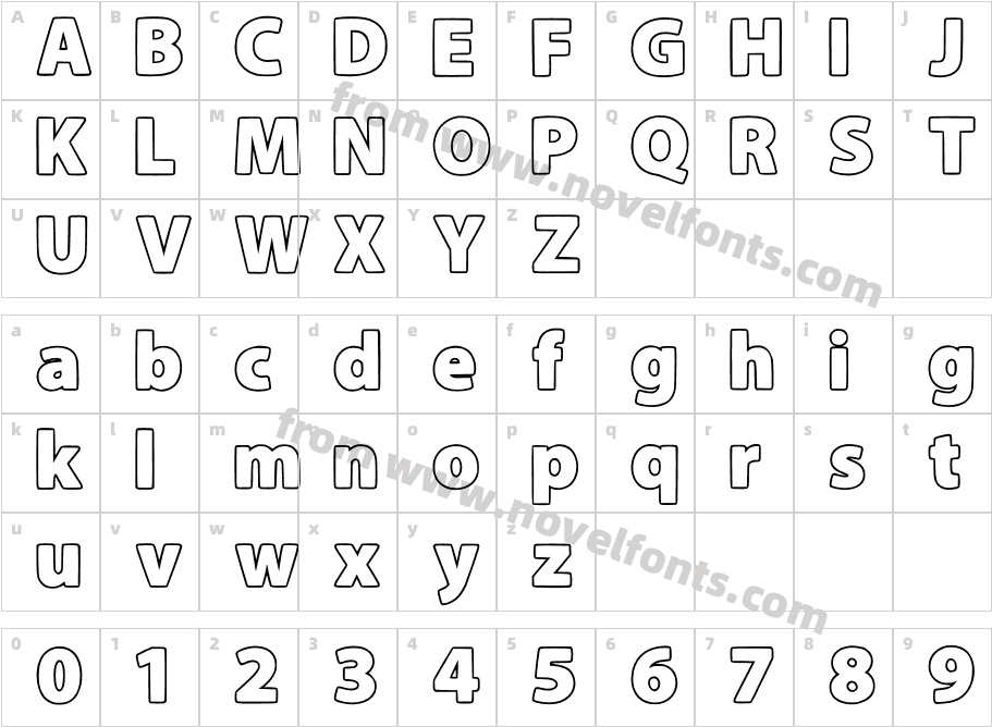 Super Sans OutlineCharacter Map