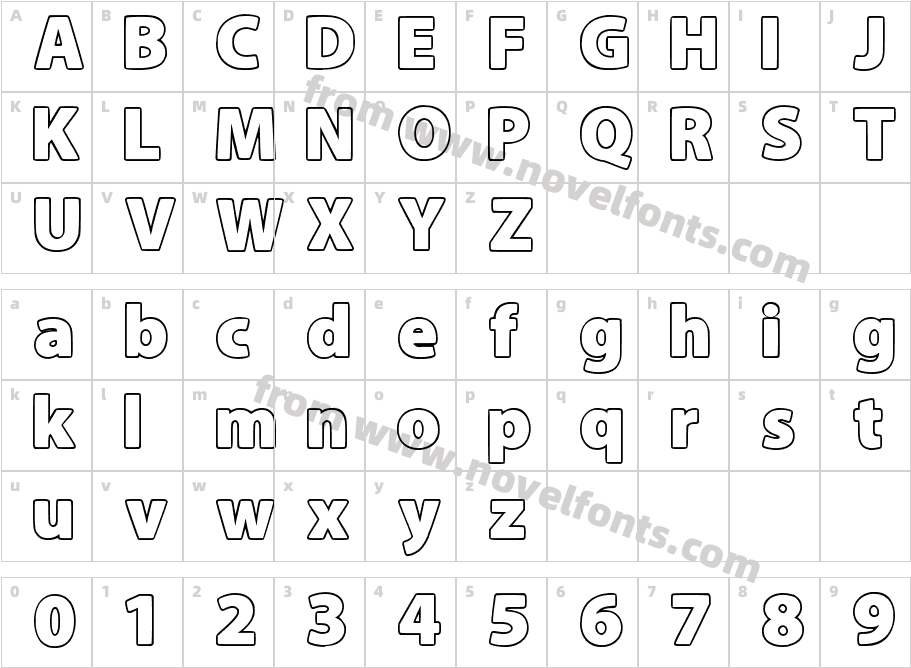 Super Sans OutlineCharacter Map