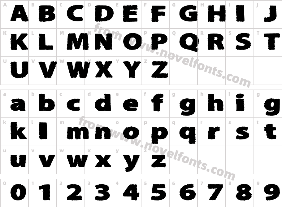 Super Sans Rough ExpandedCharacter Map
