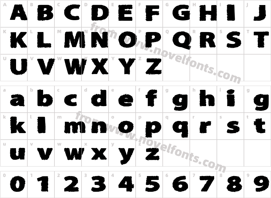 Super Sans Rough ExpandedCharacter Map
