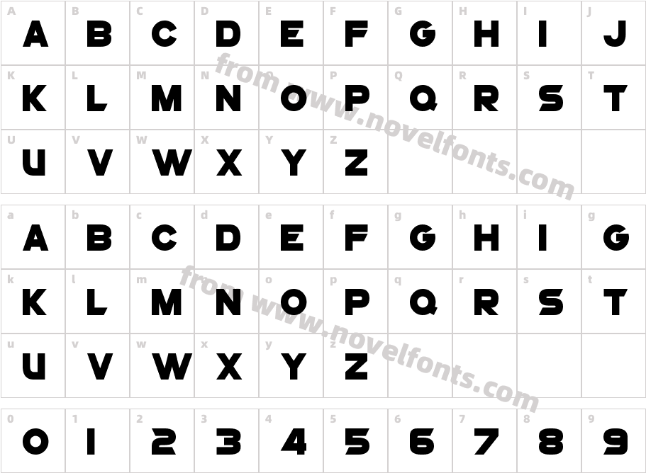 Superstar XCharacter Map