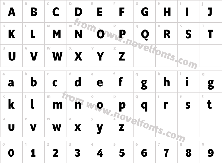 Supra W03 Bold CondensedCharacter Map