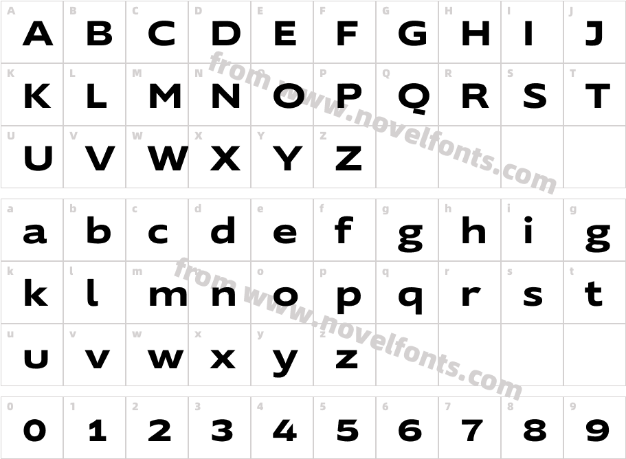 Supra W03 Bold ExtendedCharacter Map