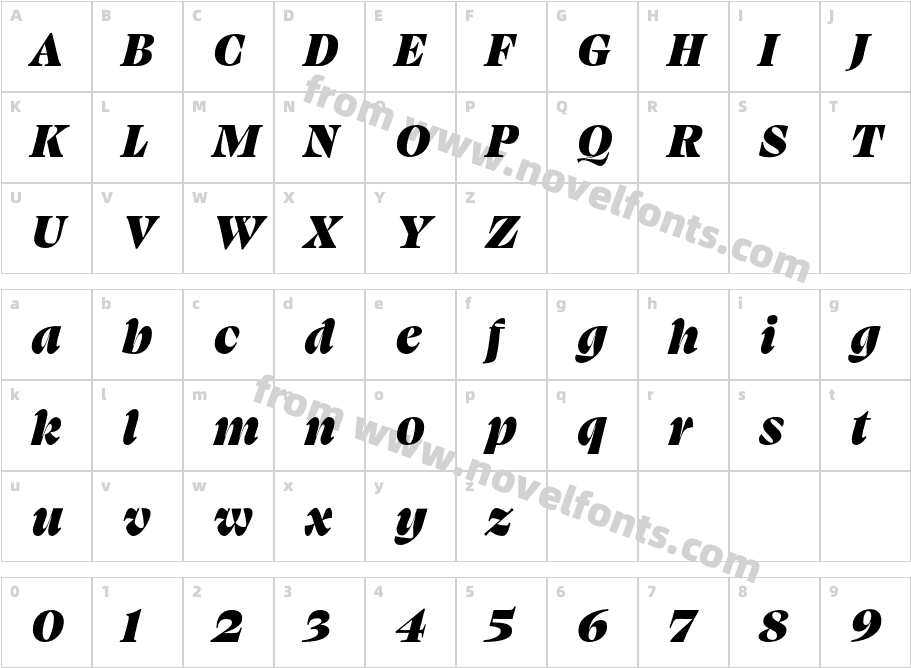 Swear Display Black ItalicCharacter Map