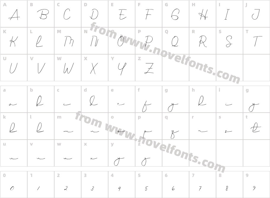 Sweet Alice RegularCharacter Map