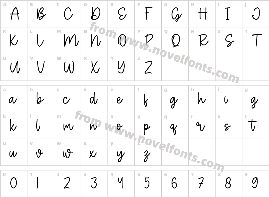 Sweet Charm RegularCharacter Map
