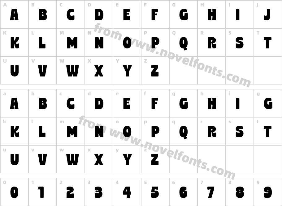 Sweet Crunch RegularCharacter Map