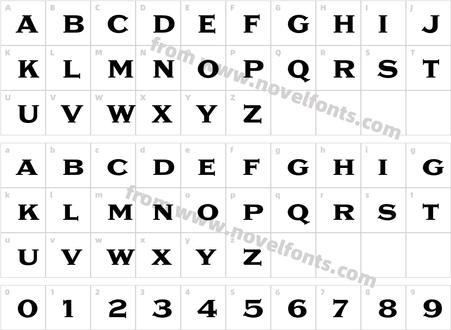 Sweet Gothic Serif BoldCharacter Map