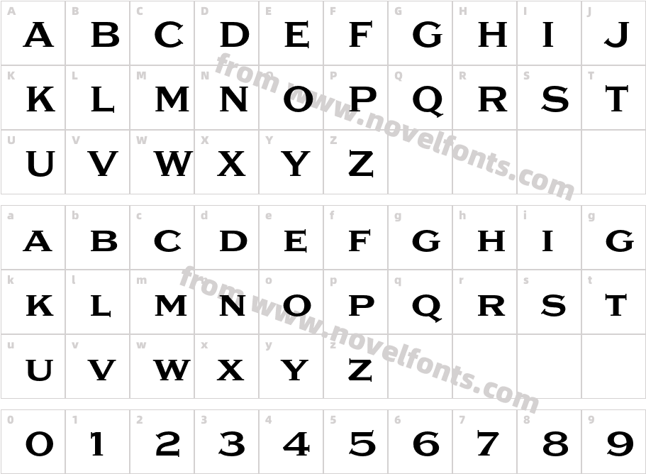 Sweet Gothic Serif MediumCharacter Map