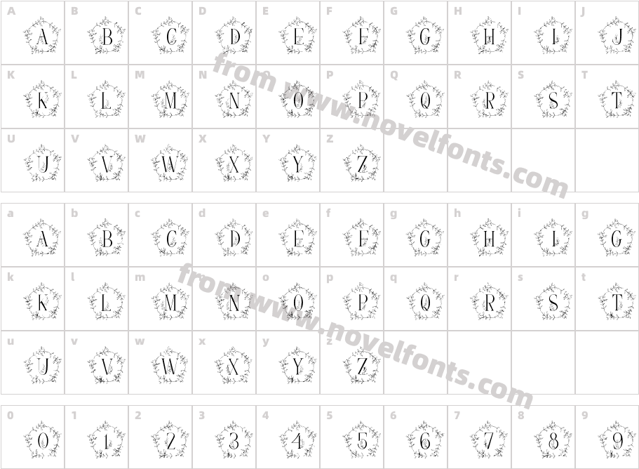 Sweet MonogramCharacter Map