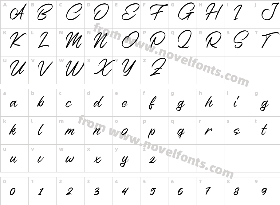 NerfiaScriptDEMO-RegularCharacter Map