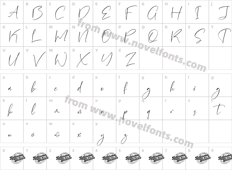 Sweethwolf DEMO VERSION ItalicCharacter Map