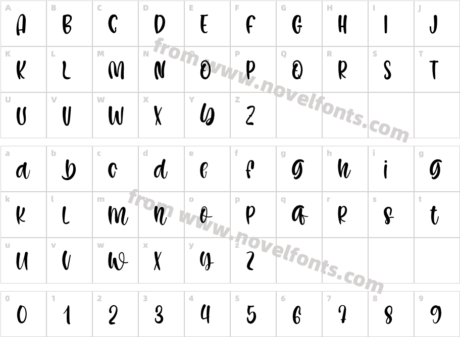Sweetme RegularCharacter Map