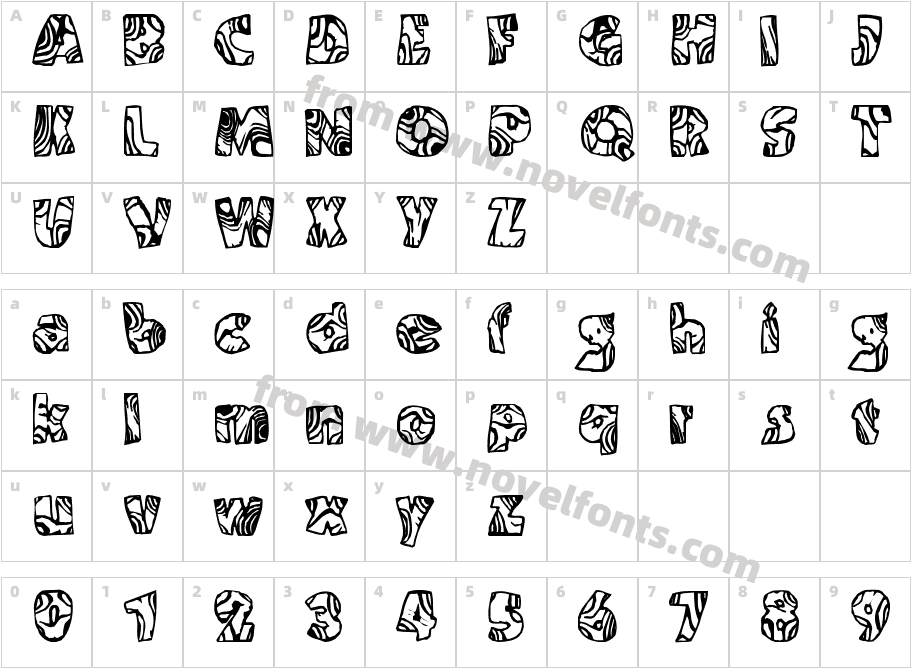 Swirled (BRK)Character Map