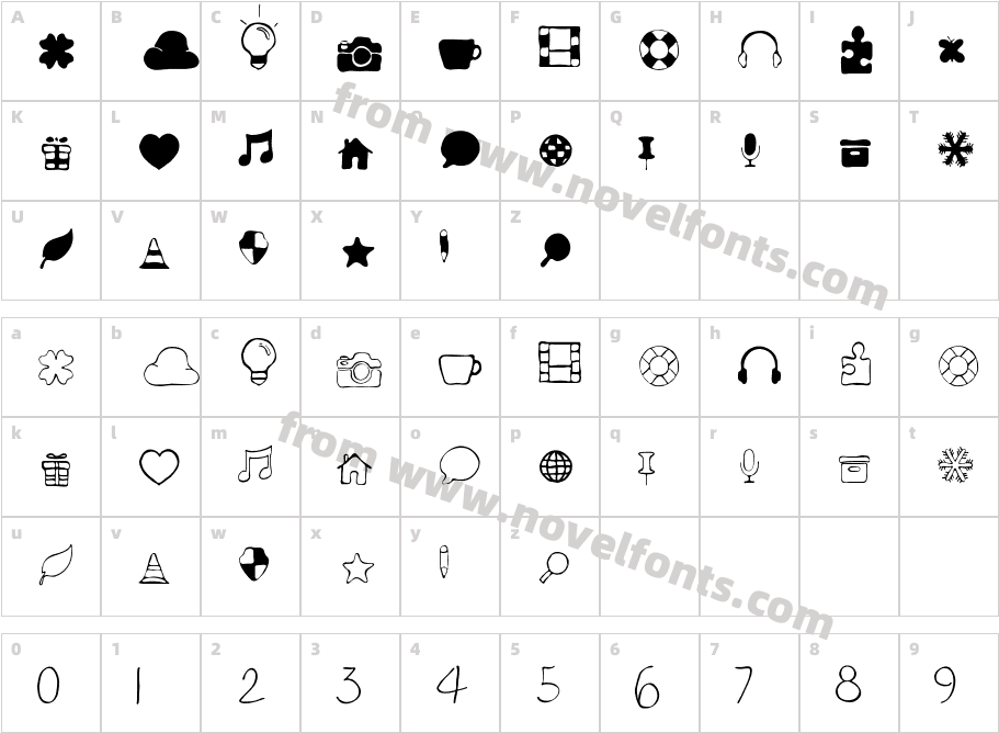 Symbols Font 2Character Map