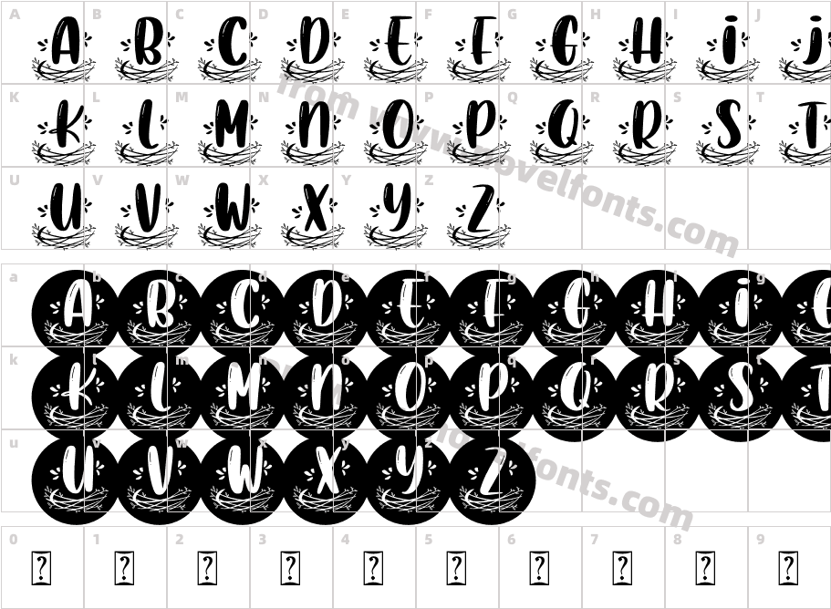 Nest MonogramCharacter Map