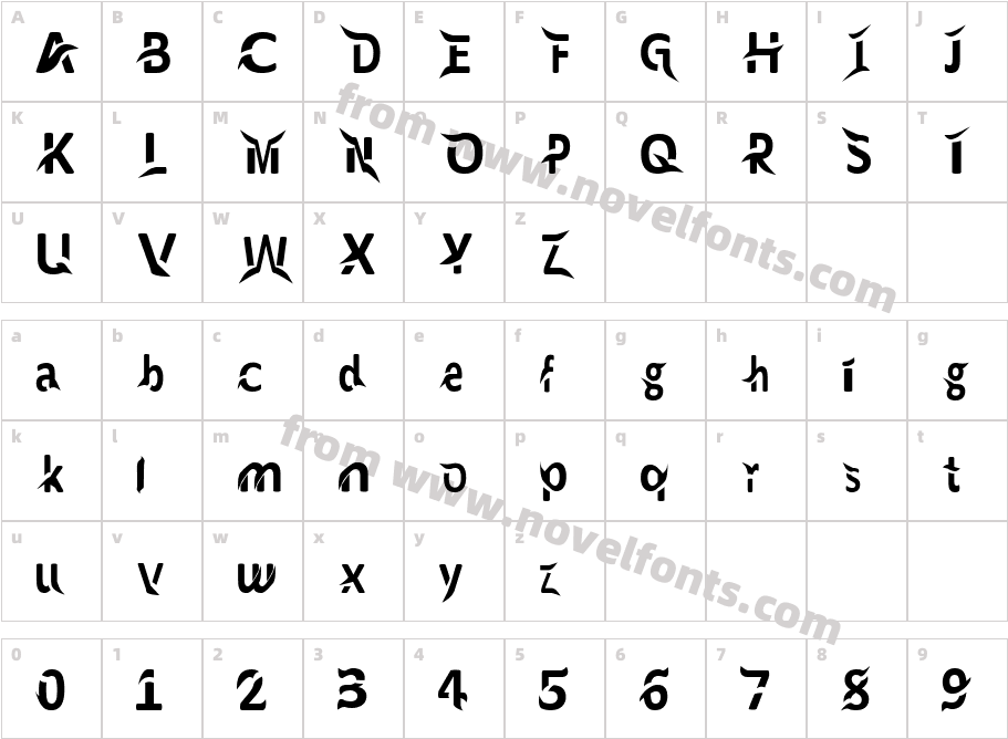 Synuous Bold BoldCharacter Map