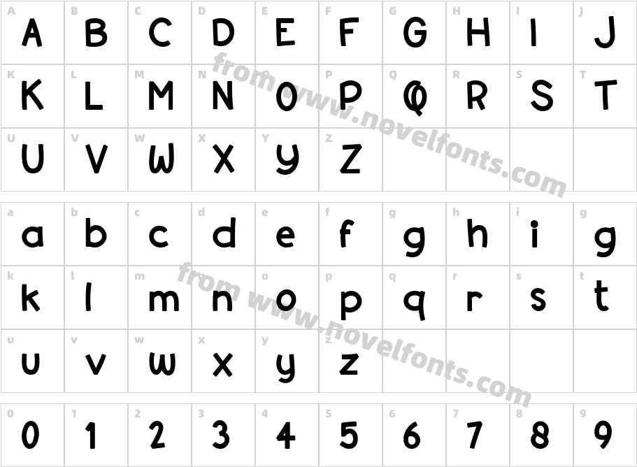 Syubidoo BoldCharacter Map